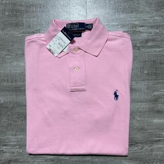 デッドストック ポロバイラルフローレン 鹿の子ポロシャツ ピンク ポニー刺繍ロゴ(ポロシャツ)