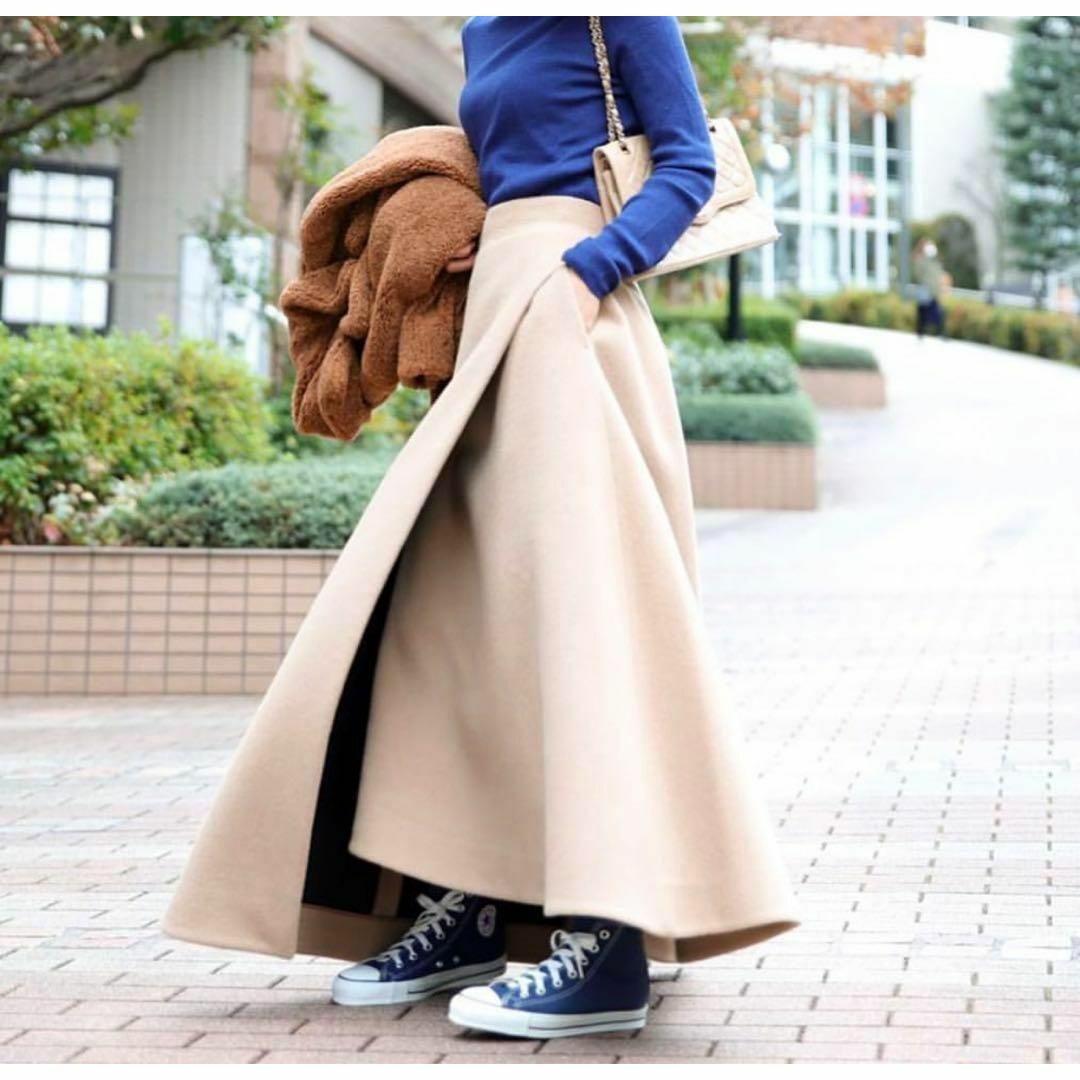 SHE TOKYO シートーキョー　シャギー　アンゴララップスカート　ウール　M レディースのスカート(ロングスカート)の商品写真