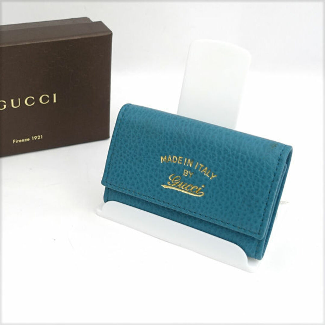 Gucci(グッチ)のGUCCI / グッチ ◆6連キーケース ブルー レザー 354499 【KEY/キー/鍵】 ブランド【中古】 [0220488475] レディースのファッション小物(キーケース)の商品写真