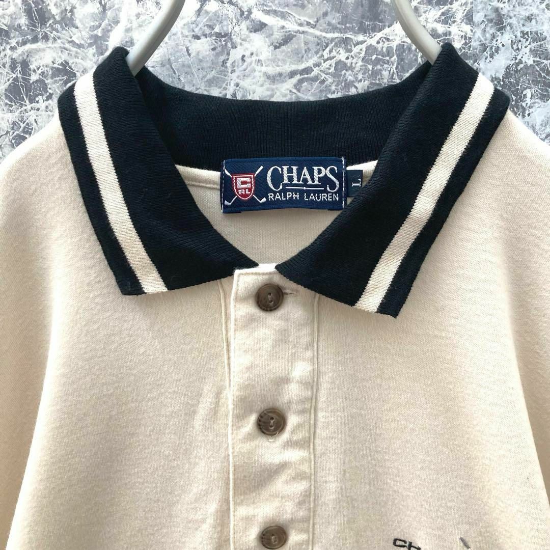 CHAPS(チャップス)のIS474人気 US古着チャップスラルフローレン刺繍ロゴ薄手ニットセーター90s メンズのトップス(ニット/セーター)の商品写真