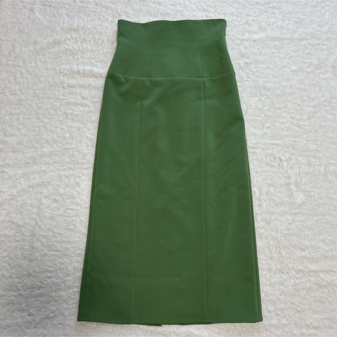 Mystrada(マイストラーダ)の【美品】Mystrada ハイウエストタイトスカート　グリーン　XS レディースのスカート(ロングスカート)の商品写真