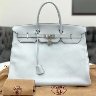 エルメス(Hermes)のエルメス　バーキン40　トリヨンクレマンス　ブルーグレー　ハンドバッグ　□E刻印(ハンドバッグ)