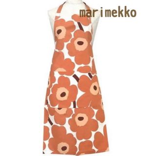 marimekko - 新品　marimekko マリメッコ   エプロン　アプリコット　ウニッコ　花柄