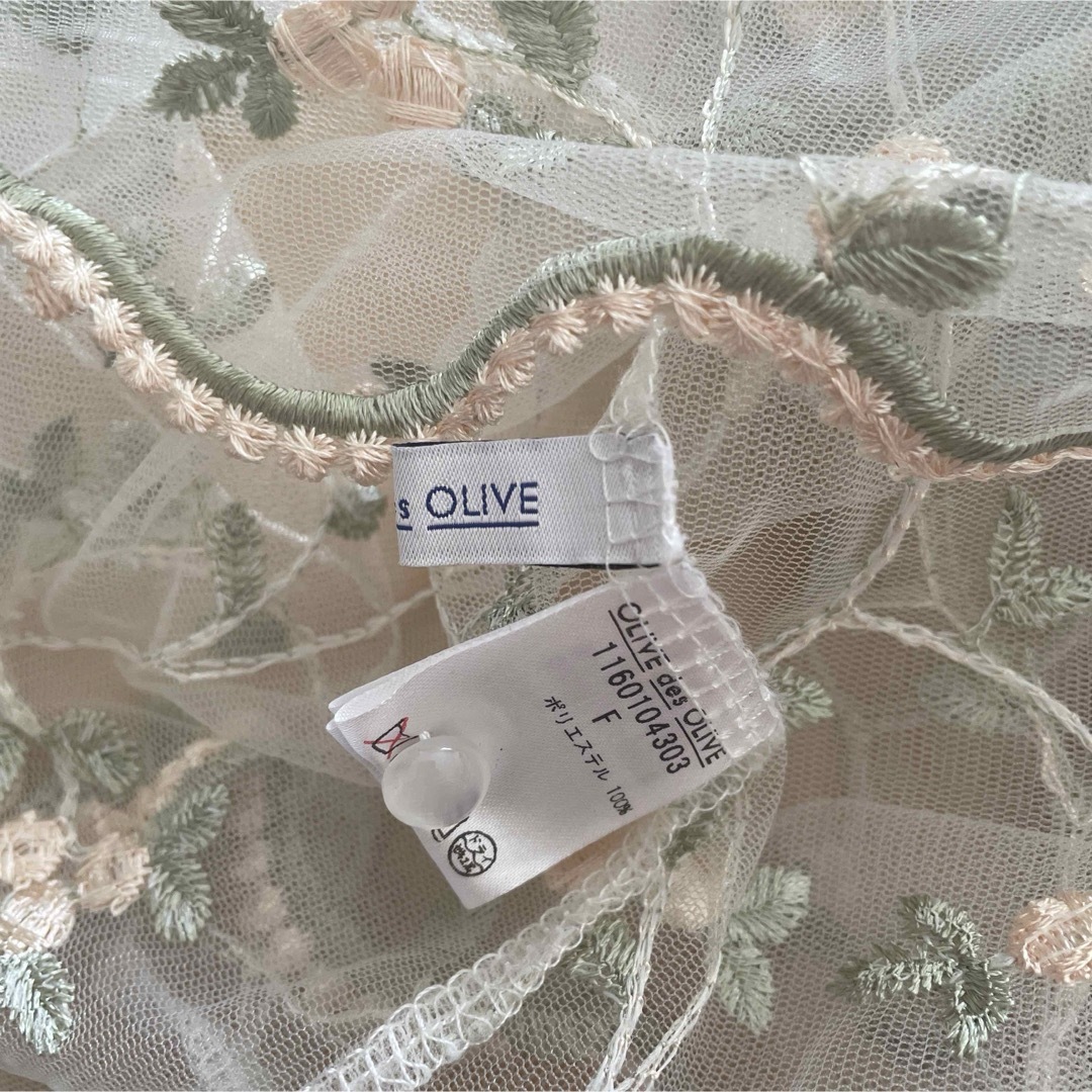 OLIVEdesOLIVE(オリーブデオリーブ)のオリーブデオリーブ シースルー ブラウス 刺繍 OLIVE des OLIVE レディースのトップス(シャツ/ブラウス(長袖/七分))の商品写真