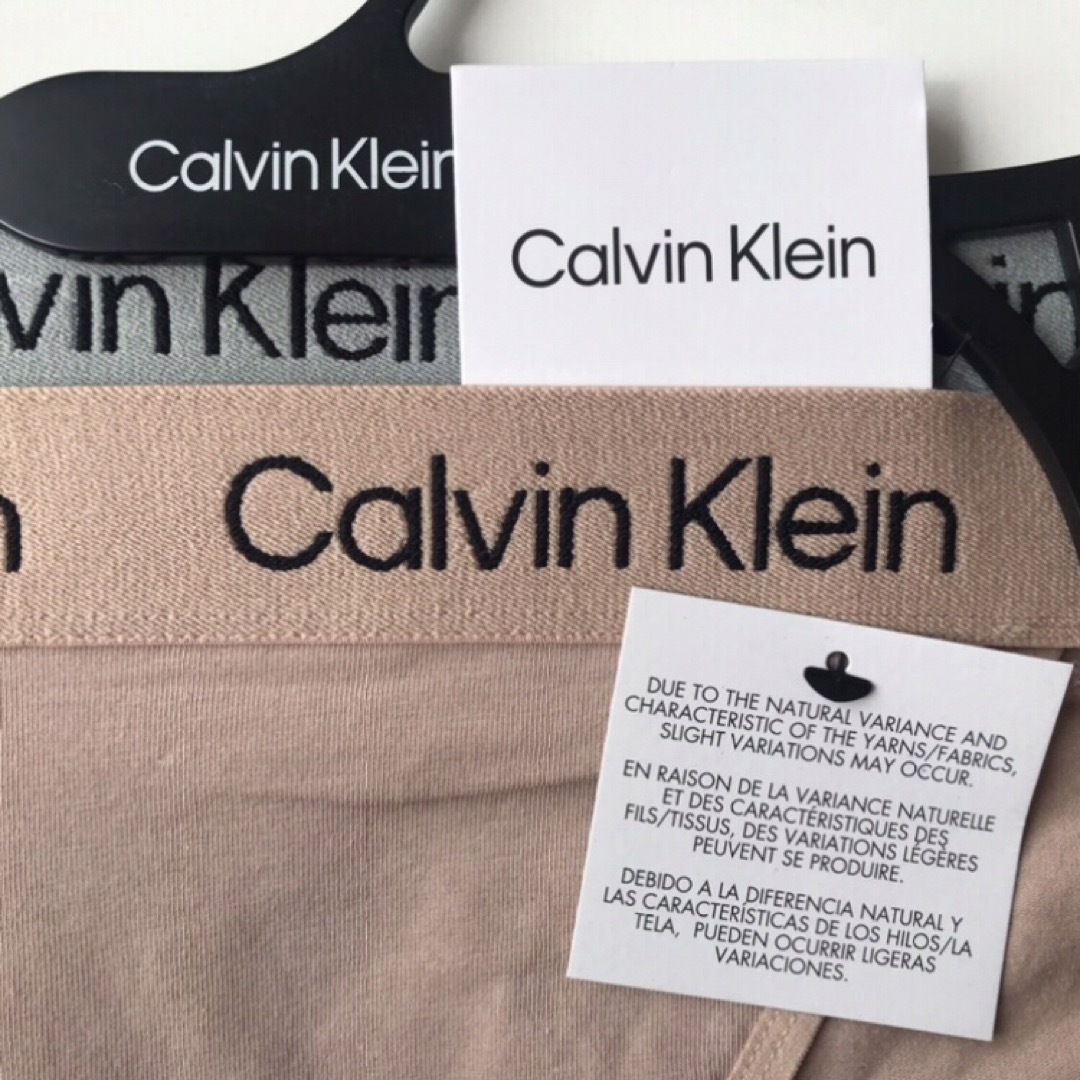 Calvin Klein(カルバンクライン)のレア USA カルバンクライン ショーツ 下着 2枚 ベージュ グレー M レディースの下着/アンダーウェア(ショーツ)の商品写真