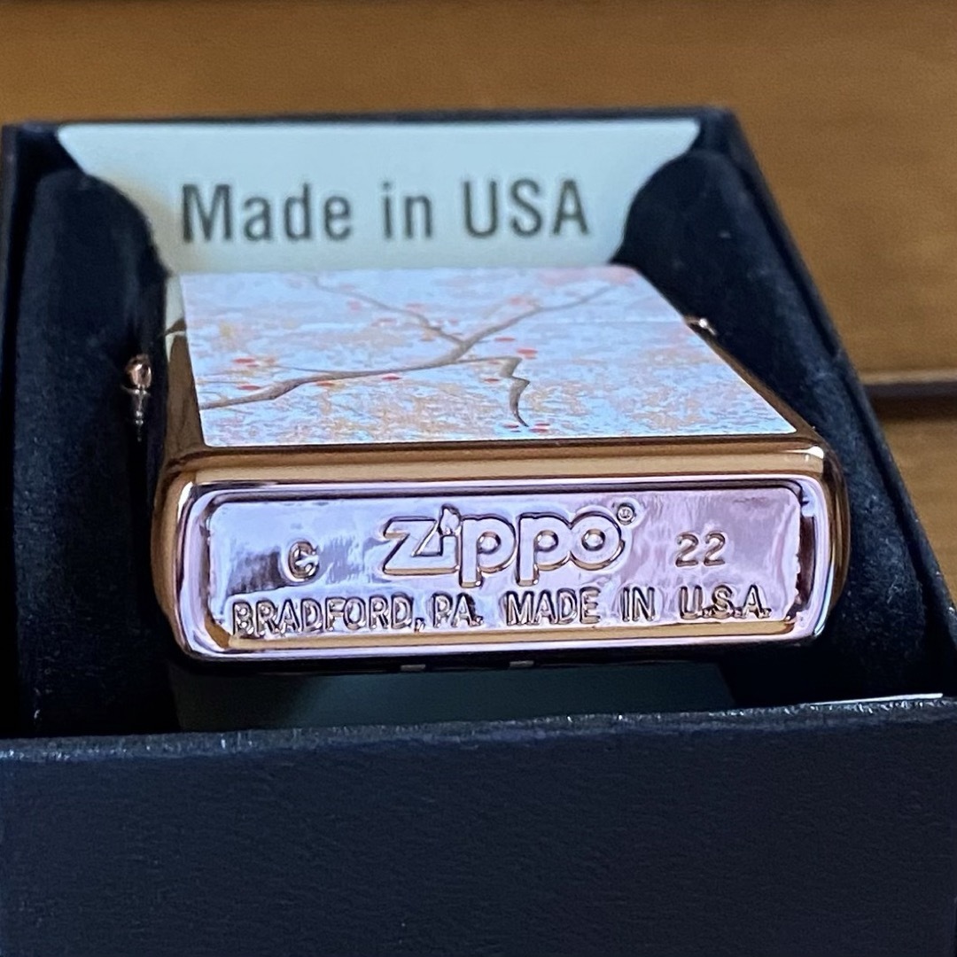 ZIPPO(ジッポー)のZIPPO USA 桜の木 ローズゴールド 和柄 ジッポー 新品 オイルライター メンズのファッション小物(タバコグッズ)の商品写真