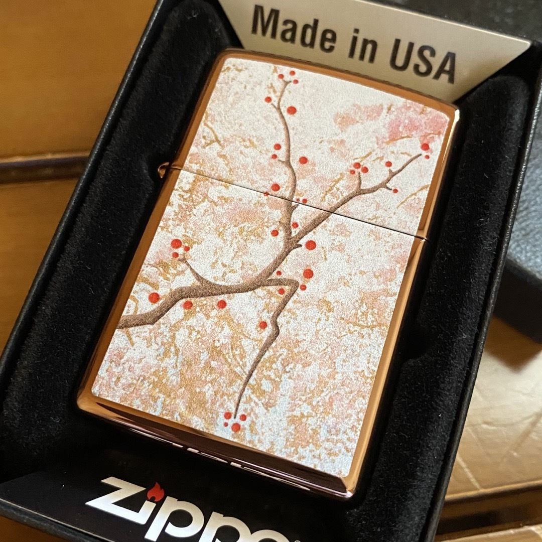 ZIPPO(ジッポー)のZIPPO USA 桜の木 ローズゴールド 和柄 ジッポー 新品 オイルライター メンズのファッション小物(タバコグッズ)の商品写真