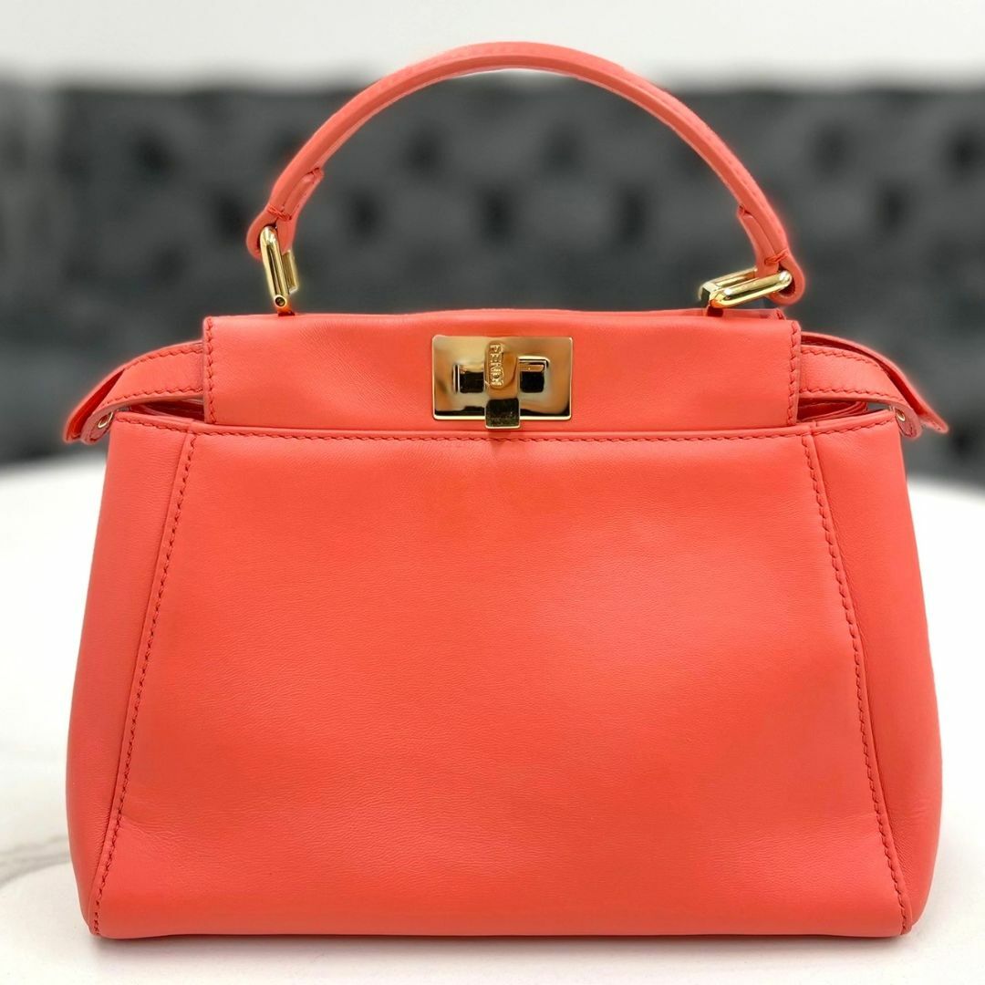FENDI - 美品☆ フェンディ ピーカブー ミニ オレンジ 2way FENDI - 美品☆ フェンディ ピーカブー ミニ オレンジ 2way