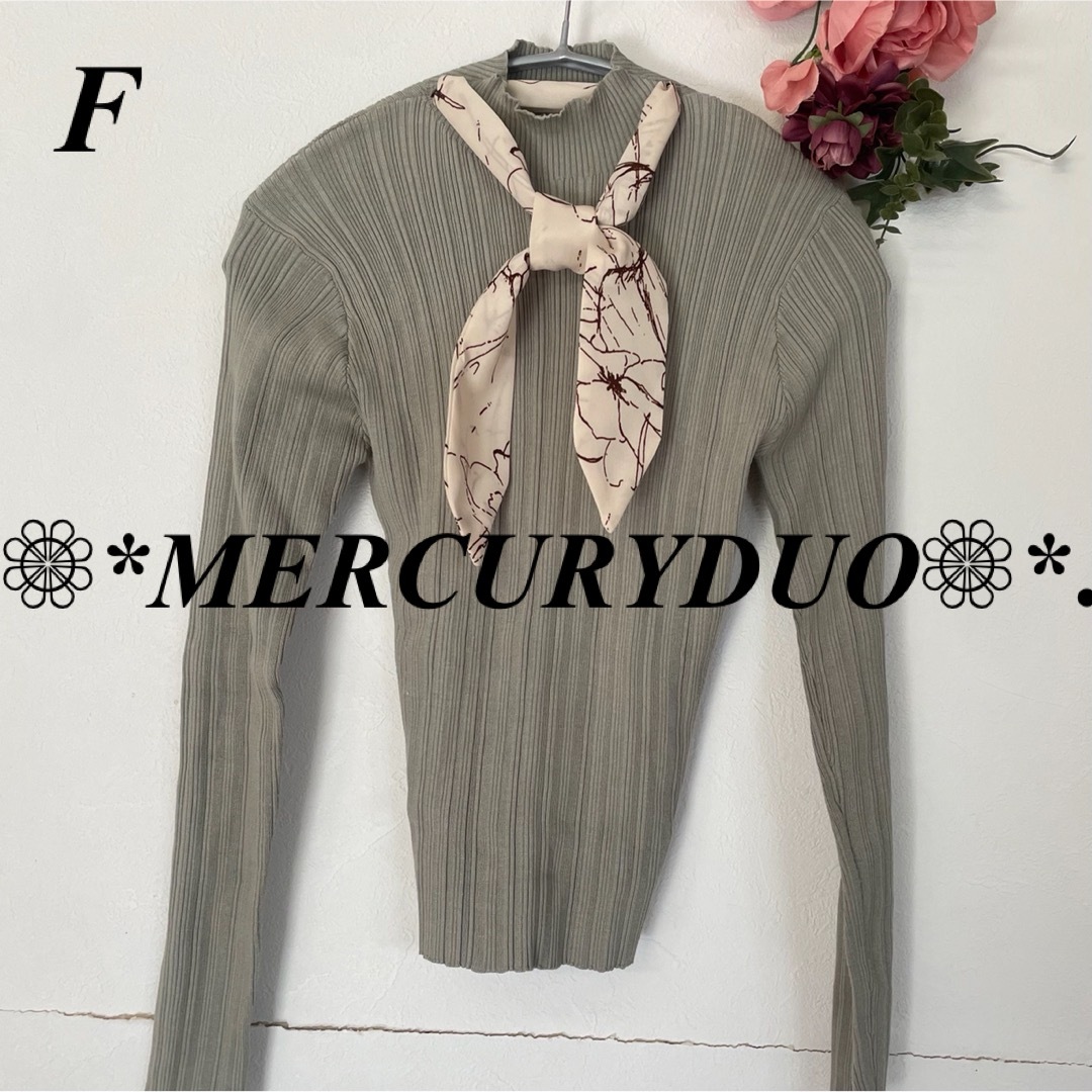 MERCURYDUO(マーキュリーデュオ)のMERCURYDUO スカーフ付ロングスリーブタートルニット レディースのトップス(ニット/セーター)の商品写真