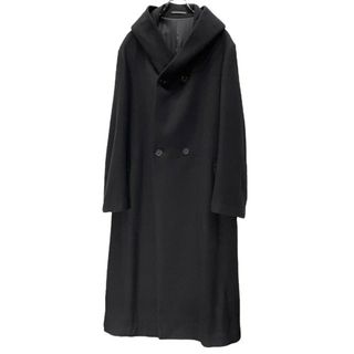 Yohji Yamamoto POUR HOMME - Yohji Yamamoto Pour Homme 21AW エアリーモッサダブルブレストフーデッドロングコート ジャケット メルトン HE-C18-508