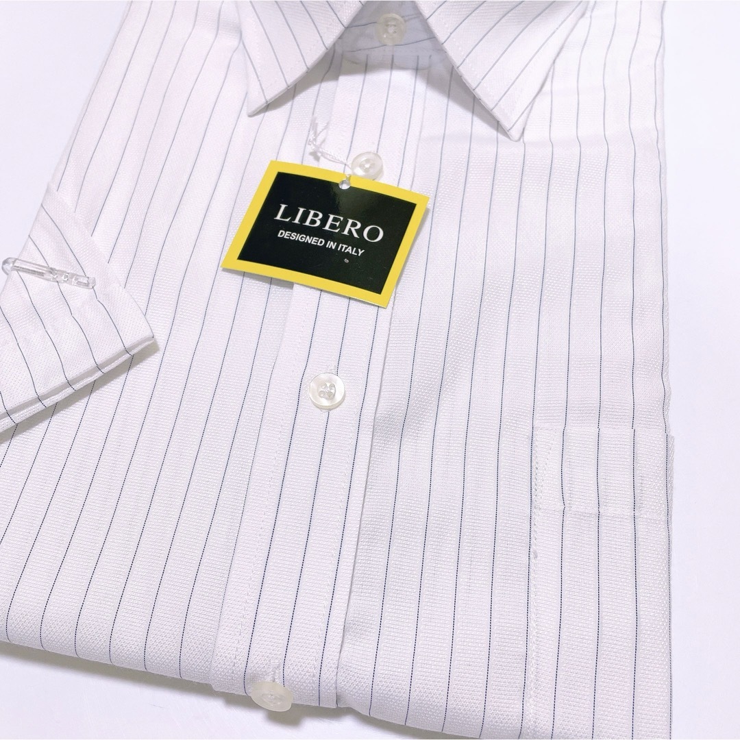 LIBERO 綿高率　形態安定　ワイドカラー　半袖ワイシャツ　M-39 メンズのトップス(シャツ)の商品写真