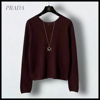 プラダ(PRADA)の【PRADA】 バックボタンライトニット 40サイズ(ニット/セーター)