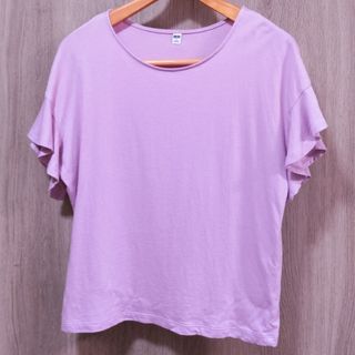 ユニクロ(UNIQLO)のユニクロ　ラベンダー　ラッフルスリーブ　S(Tシャツ(半袖/袖なし))