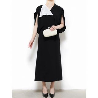 mame - Mame Lace Flap Collar Classic Dress