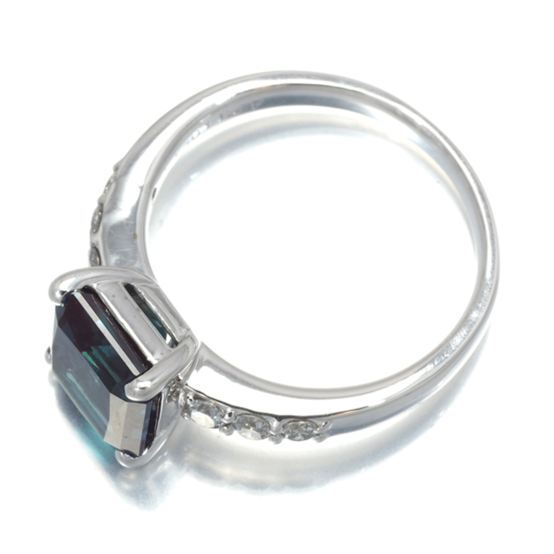 クレサンベール リング 再結晶アレキサンドライト 2.34ct ダイヤ 11号 K18WG  レディースのアクセサリー(リング(指輪))の商品写真