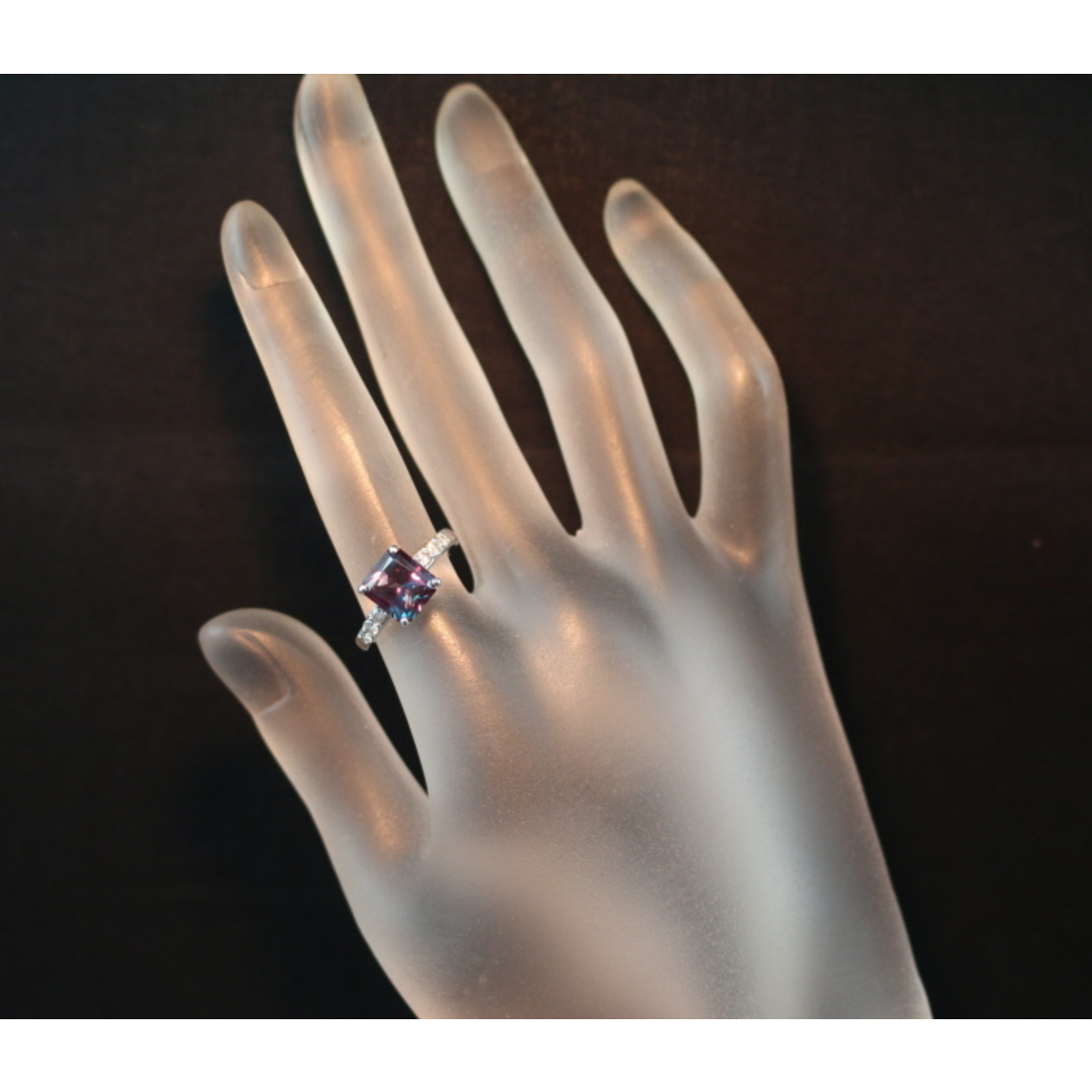 クレサンベール リング 再結晶アレキサンドライト 2.34ct ダイヤ クレサンベール リング 再結晶アレキサンドライト 2.34ct ダイヤ