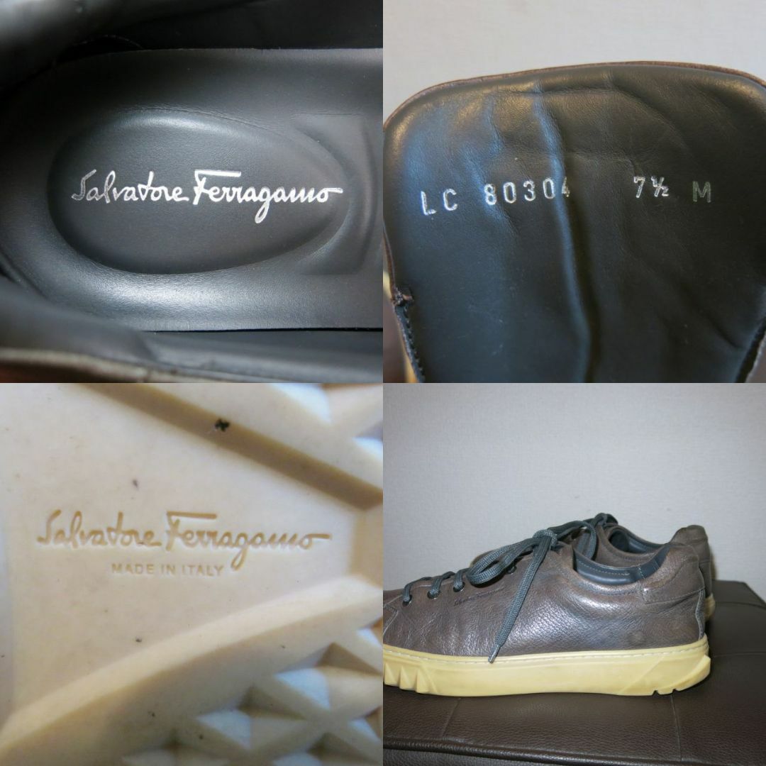 Salvatore Ferragamo(サルヴァトーレフェラガモ)のフェラガモ|US7.5M|26㎝|レザースニーカー|グレー|i1317 メンズの靴/シューズ(スニーカー)の商品写真
