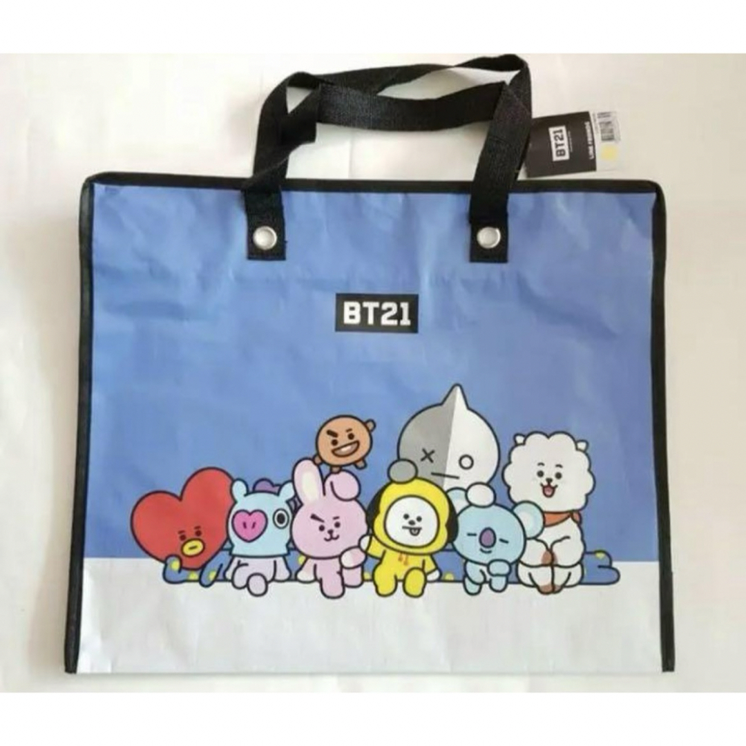 防弾少年団(BTS)(ボウダンショウネンダン)のBT21公式 多用途バッグ(ブルー、大)ショッピングバッグ エンタメ/ホビーのタレントグッズ(アイドルグッズ)の商品写真