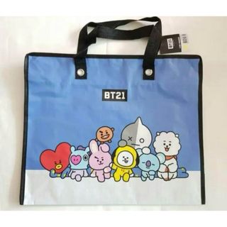 ボウダンショウネンダン(防弾少年団(BTS))のBT21公式 多用途バッグ(ブルー、大)ショッピングバッグ(アイドルグッズ)