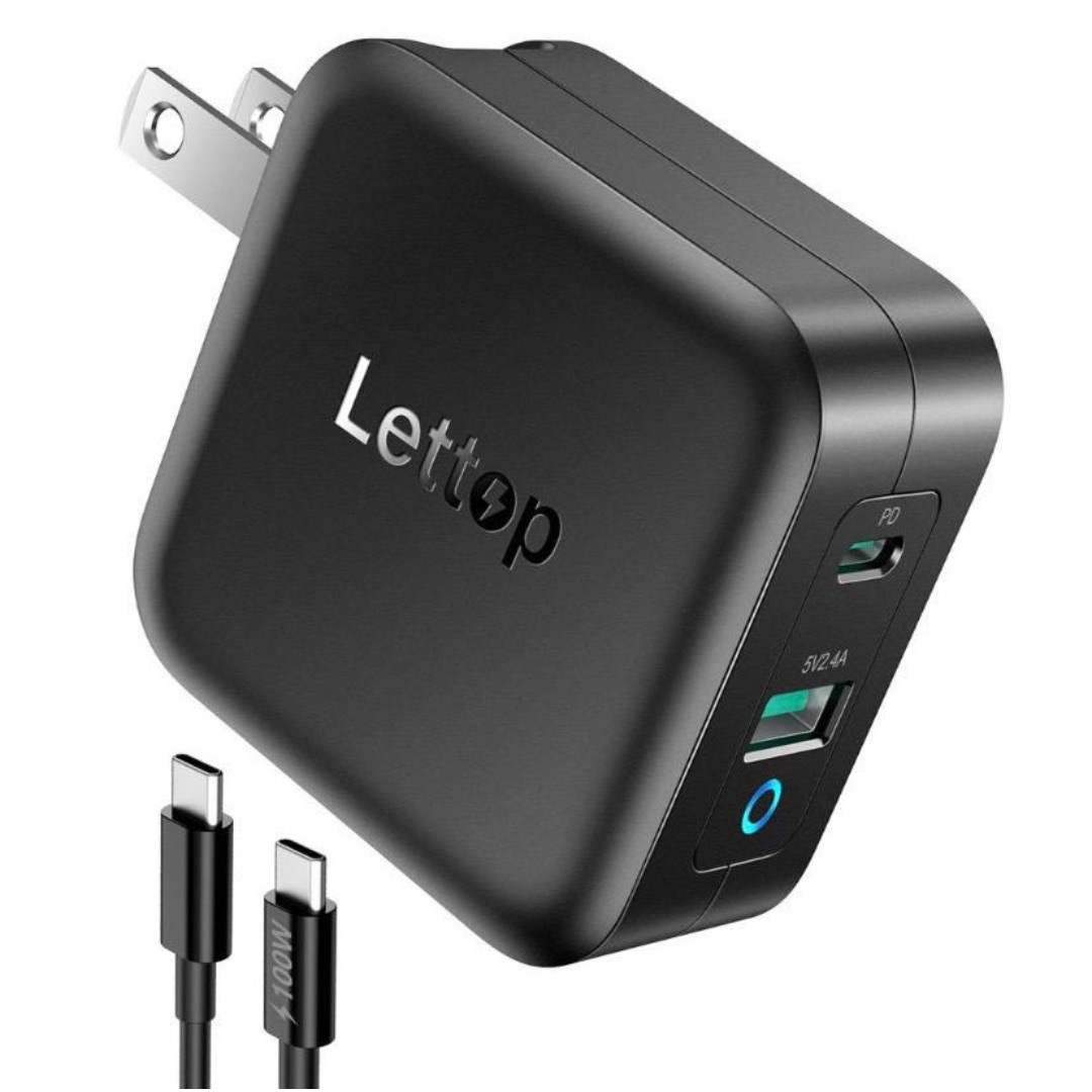 Lettop PD 充電器 65W TypeC 急速充電器 折り畳み式 ブラック スマホ/家電/カメラのスマートフォン/携帯電話(バッテリー/充電器)の商品写真