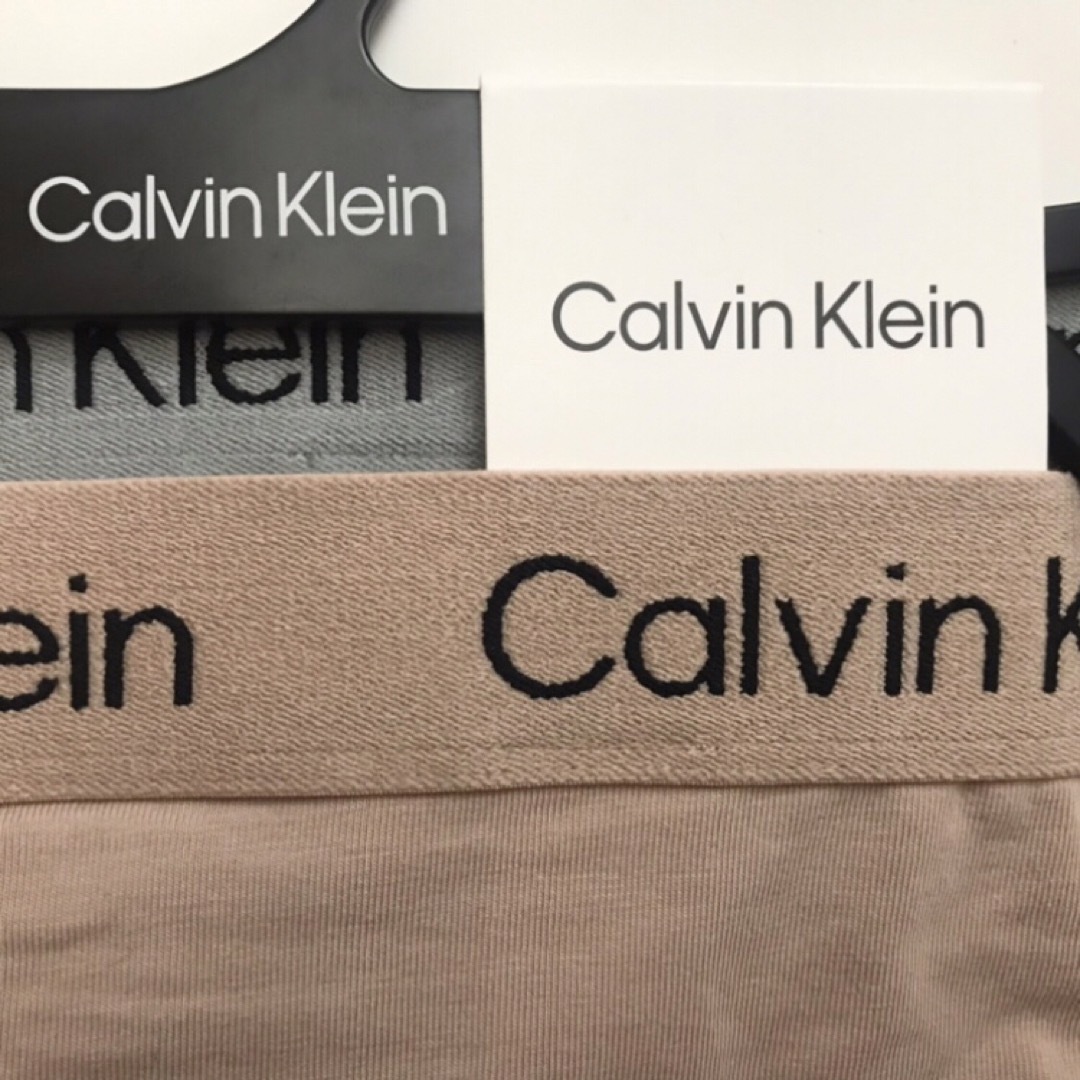 Calvin Klein(カルバンクライン)のレア USA カルバンクライン T ショーツ 下着 2枚 ベージュ グレー M レディースの下着/アンダーウェア(ショーツ)の商品写真