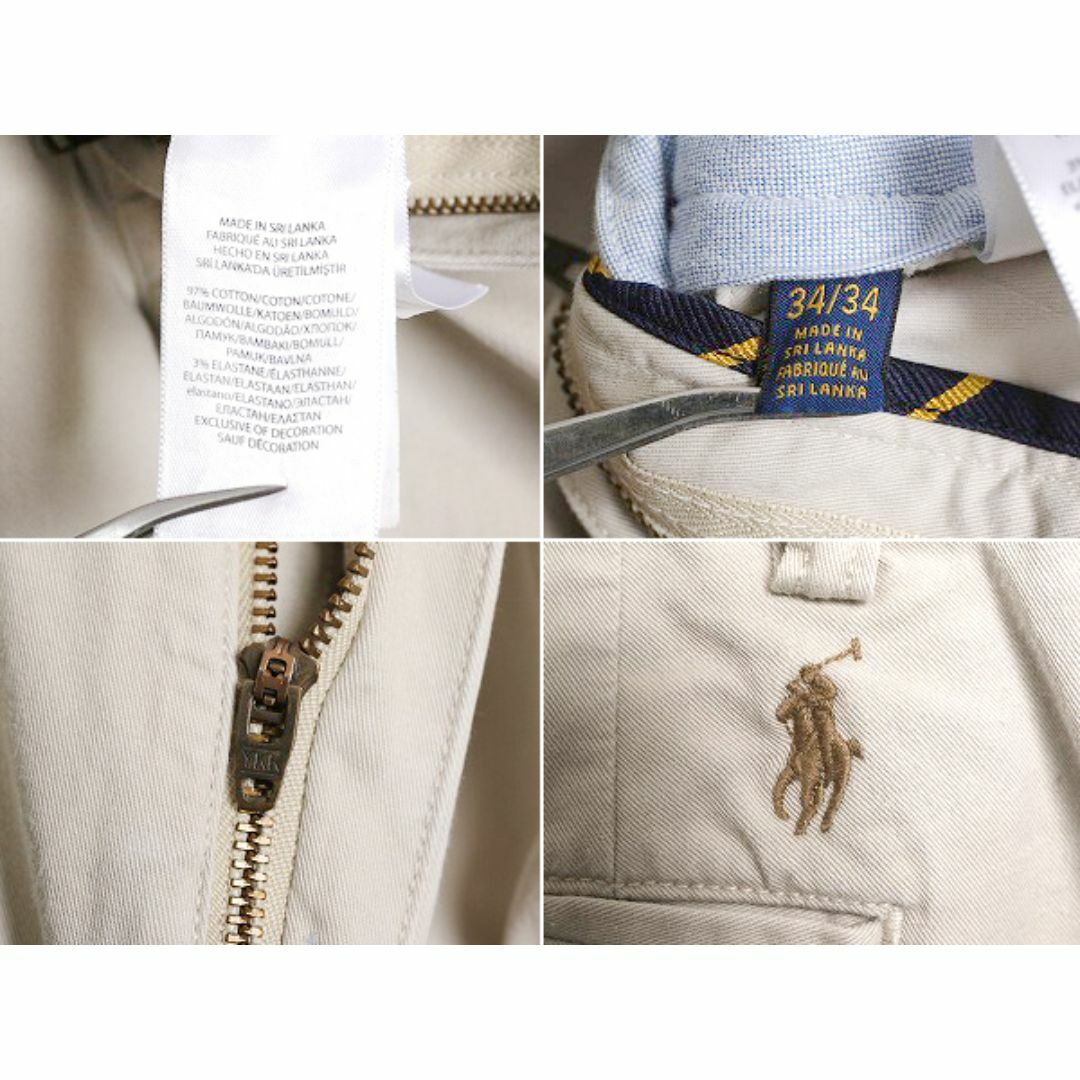 Ralph Lauren(ラルフローレン)のポロ ラルフローレン コットン チノ パンツ メンズ 34 34 / 古着 POLO チノパン ストレート ノータック アーミー タイプ ポロチノ ベージュ メンズのパンツ(チノパン)の商品写真