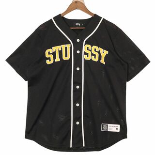 STUSSY - STUSSY 刺繍アーチロゴ メッシュ ベースボールシャツ