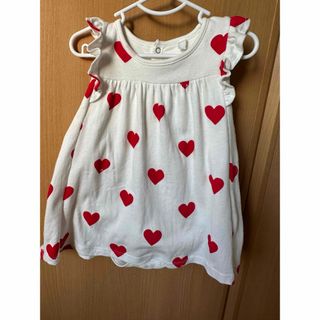 プチバトー(PETIT BATEAU)のみんみ様用　プチバトー　ハートワンピース　12m 74cm(ワンピース)