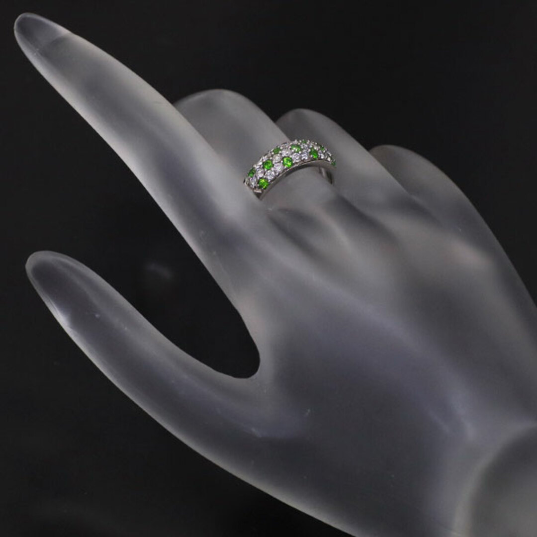 希少 Pt900 デマントイドガーネット ダイヤモンド リング 0.34ct D0.50ct パヴェ レディースのアクセサリー(リング(指輪))の商品写真