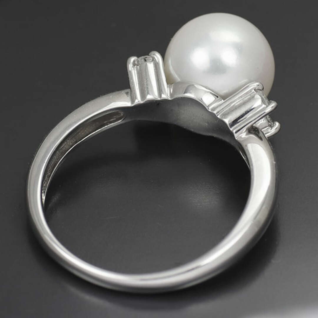  Pt900 アコヤ真珠 ダイヤモンド リング 径約8.9mm D0.20ct  レディースのアクセサリー(リング(指輪))の商品写真