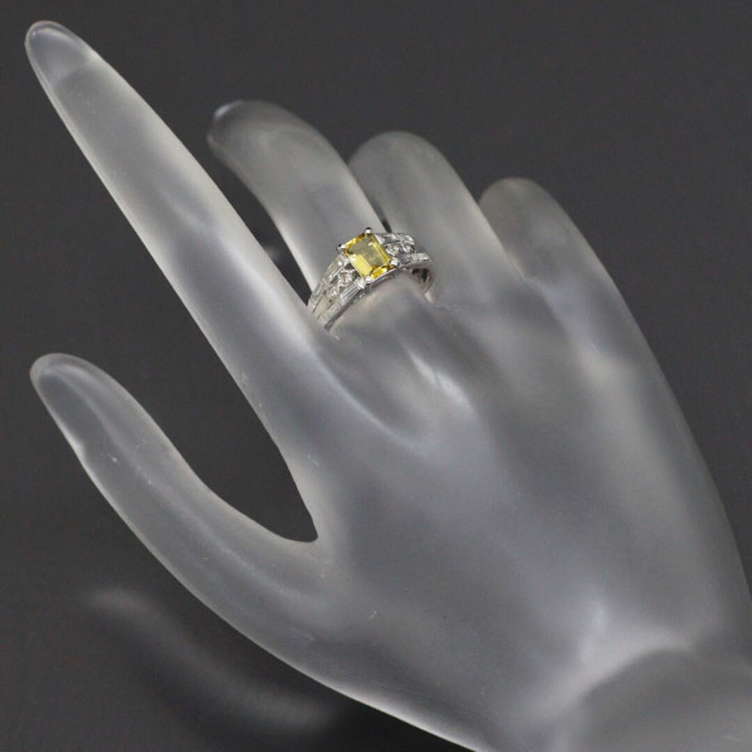 Pt900 イエロートルマリン ダイヤモンド リング 0.75ct D0.31ct レディースのアクセサリー(リング(指輪))の商品写真