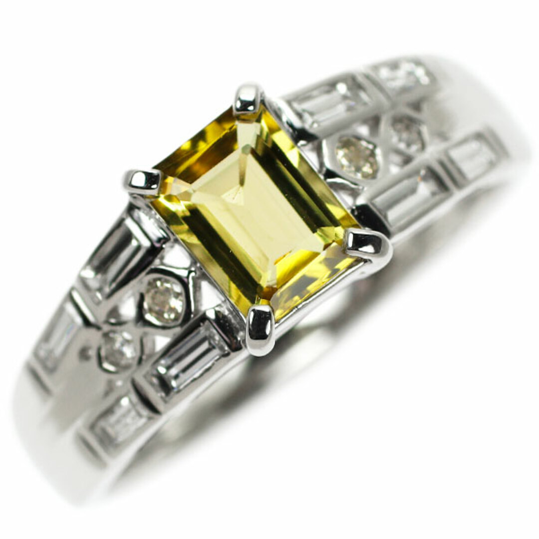 Pt900 イエロートルマリン ダイヤモンド リング 0.75ct D0.31ct レディースのアクセサリー(リング(指輪))の商品写真