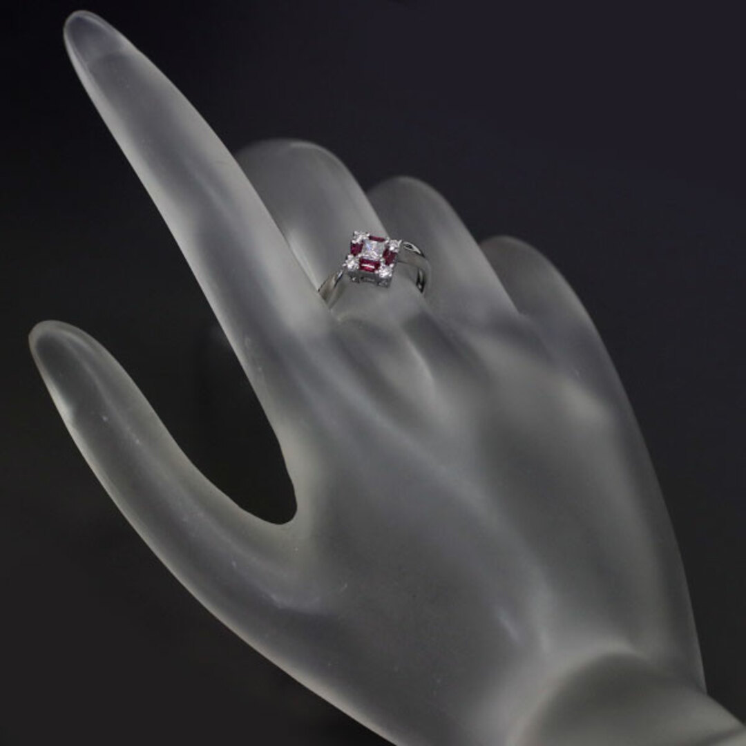 K18WG ルビー ダイヤモンド リング 0.25ct D0.28ct レディースのアクセサリー(リング(指輪))の商品写真