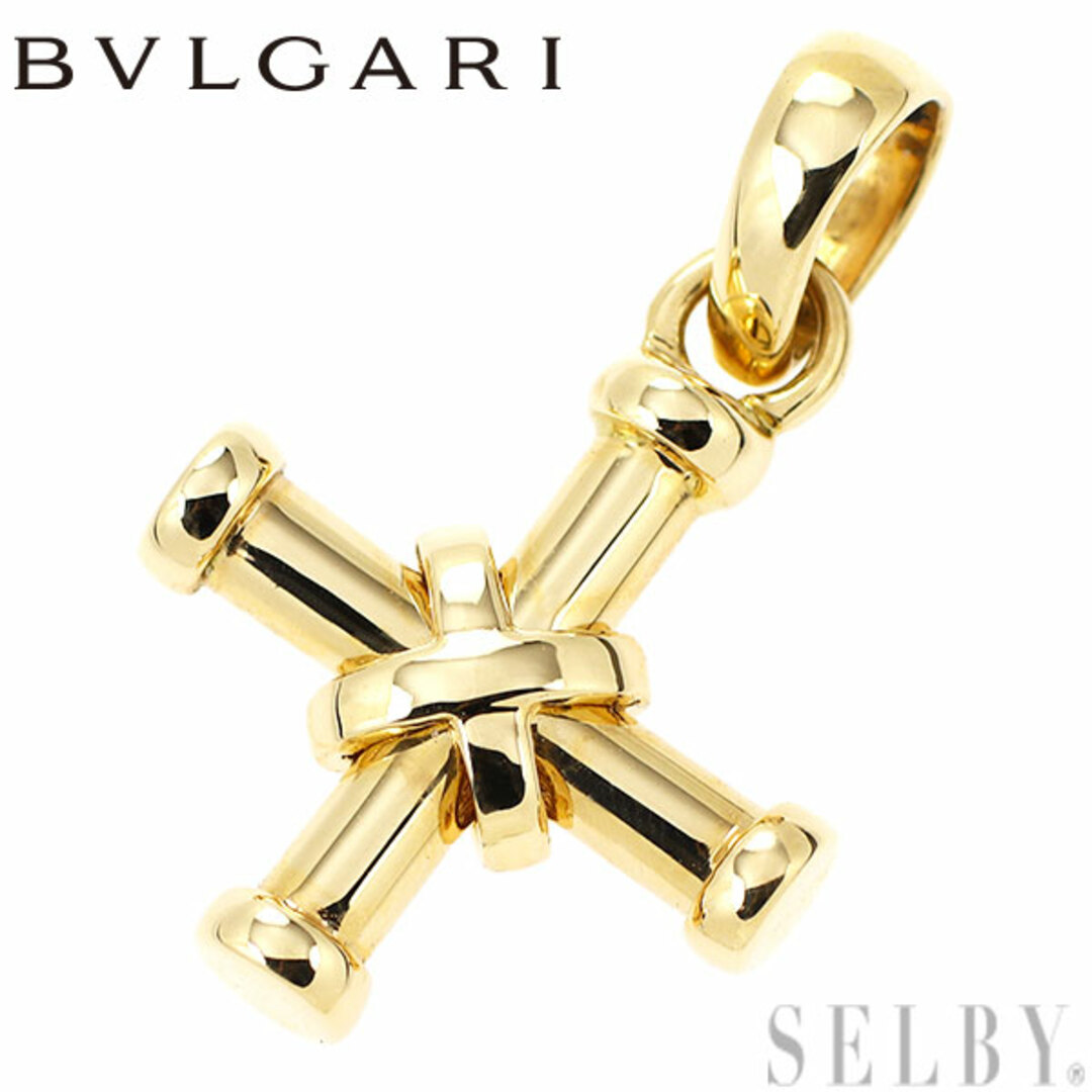 BVLGARI(ブルガリ)のブルガリ K18YG ペンダントトップ パッソドッピオ クロス レディースのアクセサリー(ネックレス)の商品写真