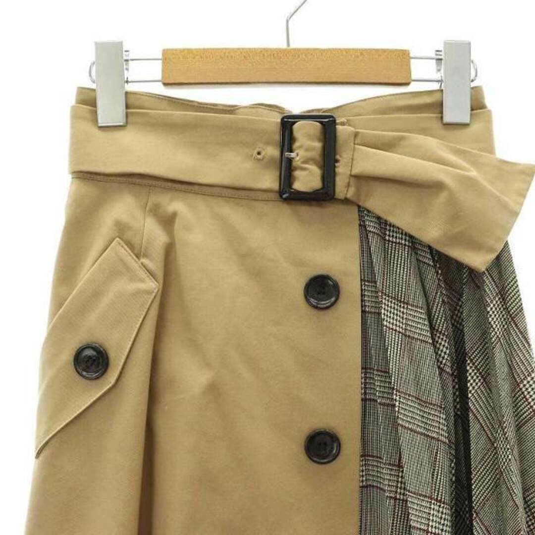 Rirandture(リランドチュール)のリランドチュール トレンチプリーツアシメスカート フレア ロング 0 ベージュ レディースのスカート(ロングスカート)の商品写真