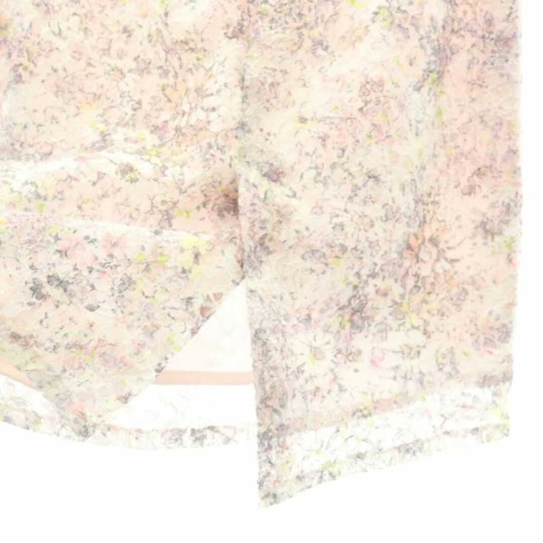 Apuweiser-riche(アプワイザーリッシェ)のアプワイザーリッシェ レースプリントタイトスカート 花柄 ひざ丈 0 ピンク レディースのスカート(ひざ丈スカート)の商品写真
