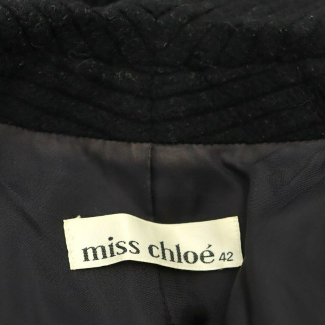 ミスクロエ miss chloe ウール ロングコート ステンカラー リブ 黒 レディースのジャケット/アウター(その他)の商品写真