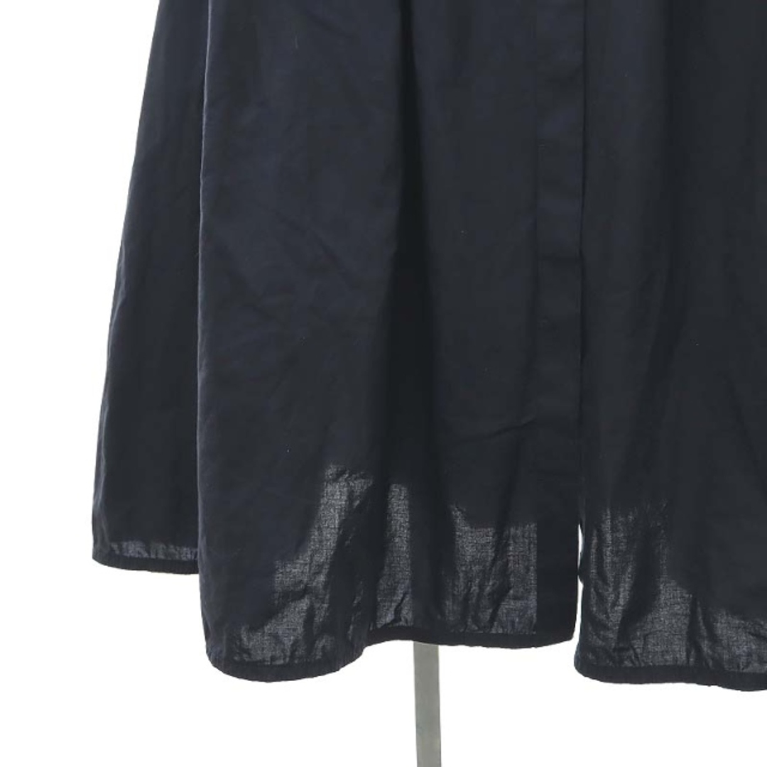 Plage(プラージュ)のプラージュ コットンギャザーシャツワンピース ロング 七分袖 36 紺 ネイビー レディースのワンピース(ロングワンピース/マキシワンピース)の商品写真