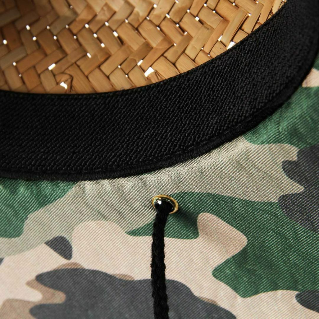 【色: グリーン】[GEMVIE] 麦わら帽子 日よけ帽 農作業 メンズ レディ メンズのファッション小物(その他)の商品写真