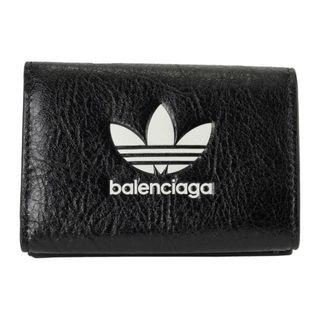 新品 バレンシアガ BALENCIAGA 3つ折り財布 バレンシアガ×アディダス ブラック