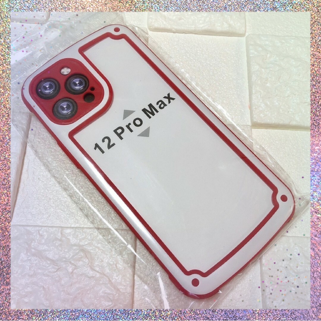 【iPhone12promax】レッド iPhoneケース シンプル 大人気 スマホ/家電/カメラのスマホアクセサリー(iPhoneケース)の商品写真