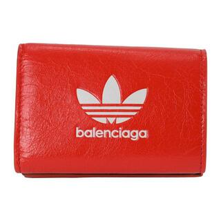 バレンシアガ(Balenciaga)の新品 バレンシアガ BALENCIAGA 3つ折り財布 バレンシアガ×アディダス レッド(財布)