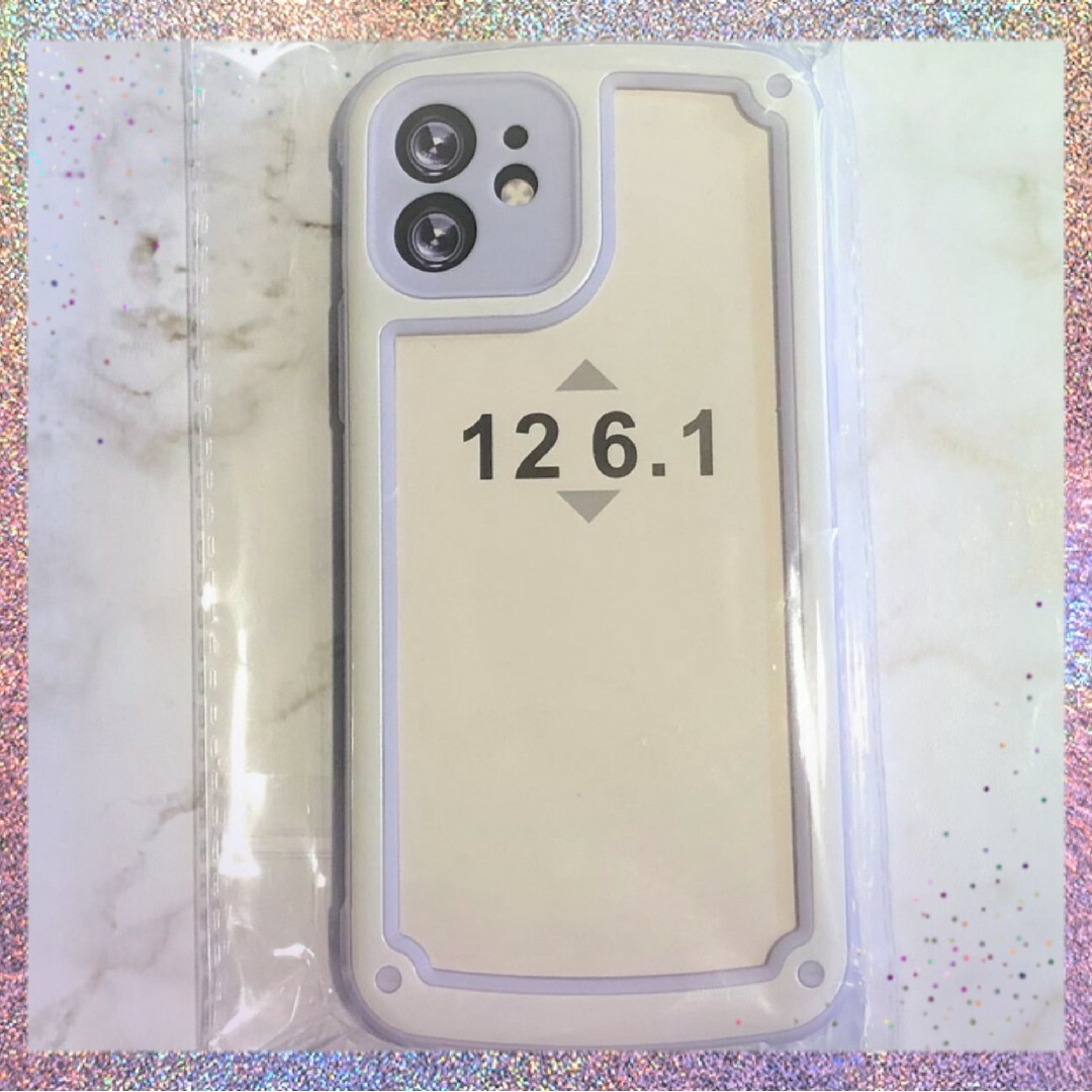 【iPhone12】パープル iPhoneケース シンプル フレーム スマホ/家電/カメラのスマホアクセサリー(iPhoneケース)の商品写真