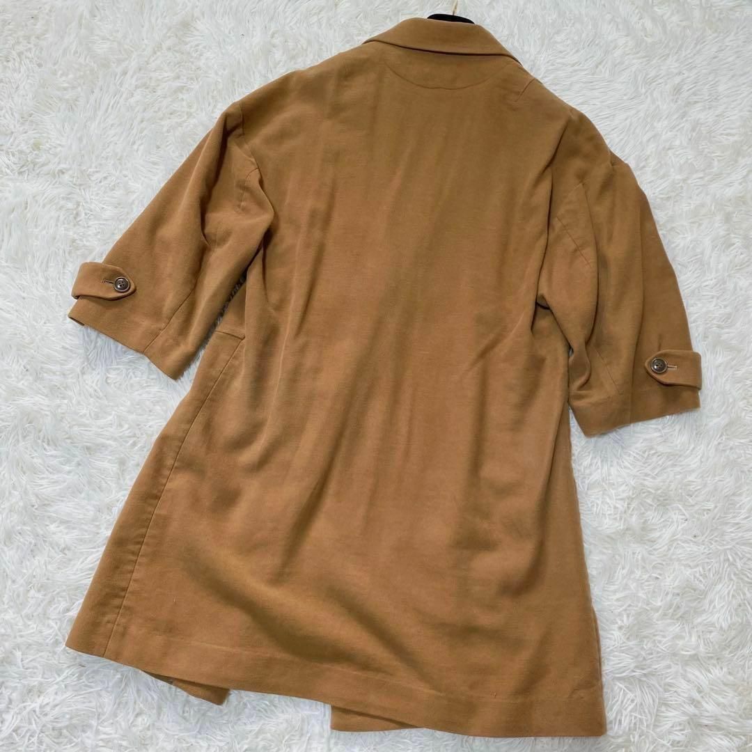 SAKULA(サクラ)のSACRA サクラ　MOLE SKINコート　キャメル　ガウンコート レディースのジャケット/アウター(チェスターコート)の商品写真