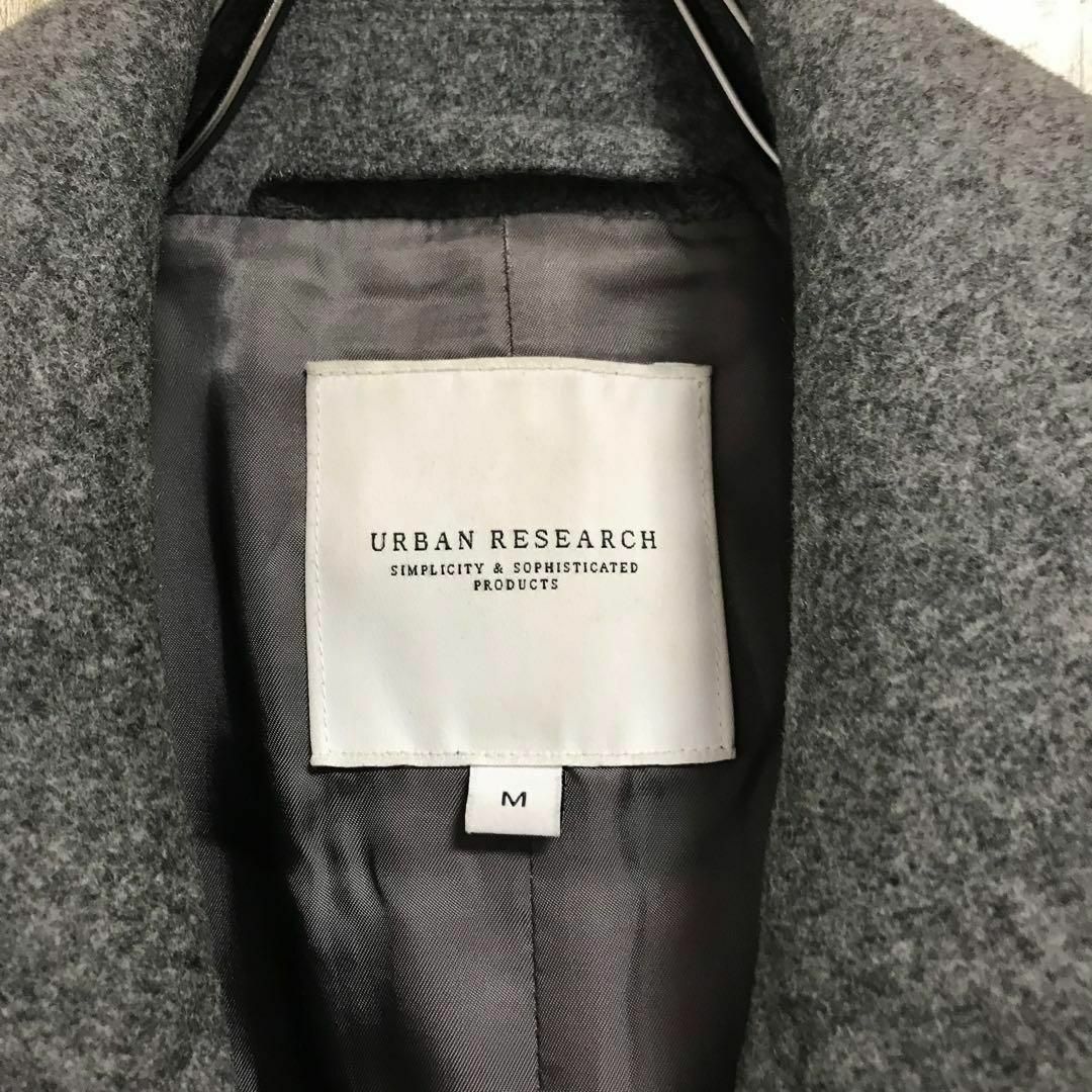 URBAN RESEARCH(アーバンリサーチ)のアーバンリサーチ コート ロング カシミヤ ウール グレー M メンズのジャケット/アウター(チェスターコート)の商品写真