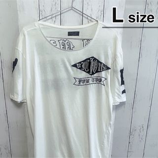 ザラ(ZARA)のZARA　Tシャツ　ホワイト　白　プリント　ストリート　クルーネック　USA古着(Tシャツ/カットソー(半袖/袖なし))