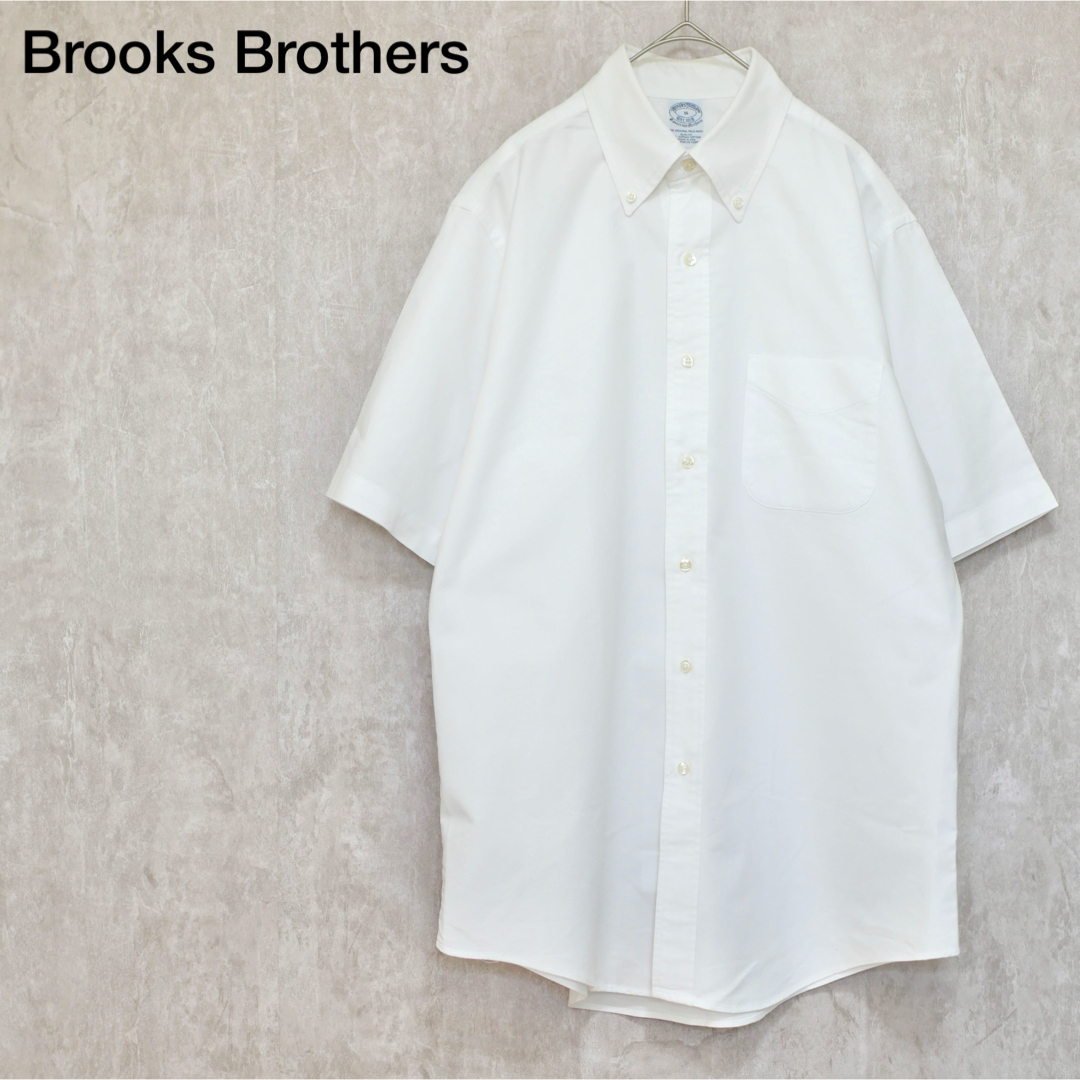 Brooks Brothers(ブルックスブラザース)のBrooks Brothers USA製 OX ポロカラーシャツ ホワイト メンズのトップス(シャツ)の商品写真