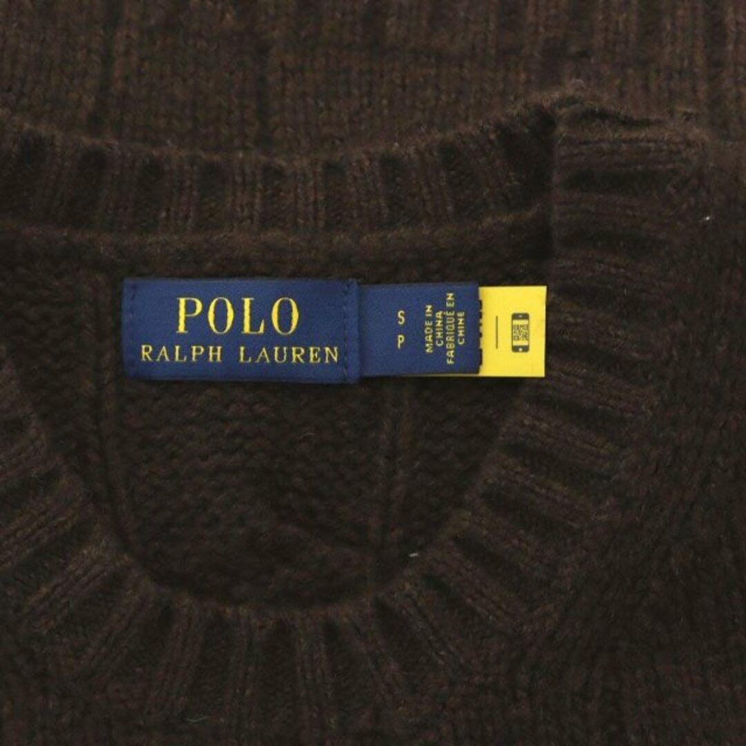 POLO RALPH LAUREN(ポロラルフローレン)のポロ ラルフローレン ケーブルニット セーター クルーネック S 茶 レディースのトップス(ニット/セーター)の商品写真