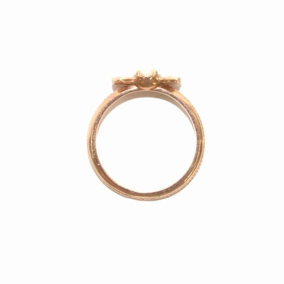 キューポット 指輪 リング K10 リボン パール 7号 ピンクゴールド レディースのアクセサリー(リング(指輪))の商品写真