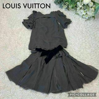 LOUIS VUITTON - 【美品】ルイヴィトン★リボンフリルワンピース★シルク100％★２way